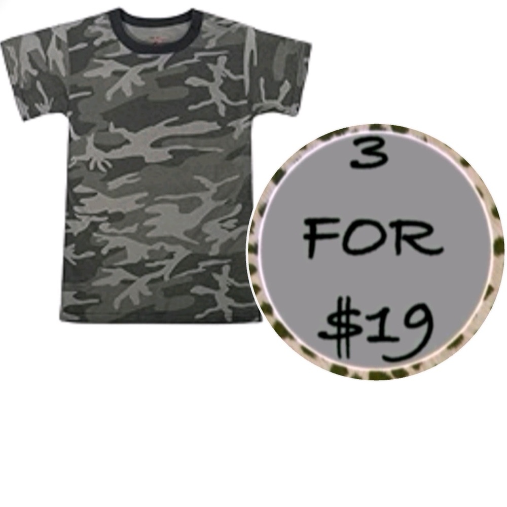 3/$19 Westy MFG Co Camo ringer short sleeve T-shirt